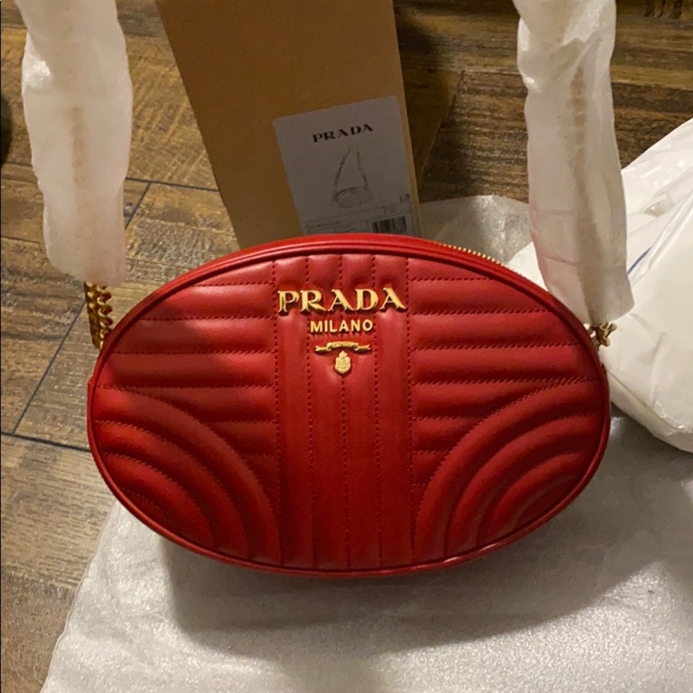 Prada Diagramme Quilted Leather Shoulder Bag Gem